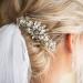 Hapibuy Crystal Wedding Hair Comb | Bridal Headpiece with Pearls | Silver Hair Accessories - Buy Online on GoSupps.com