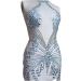 Handmade Full Body Rhinestone Applique on Nude Net - Clear AB Crystal Stones - Dress Patch - Buy Online on GoSupps.com