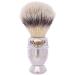 Plissson shaving brush antique style nickel-plated handle and white fibre