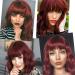 OUFEI Red Bob Wig with Bangs for Women Short Wavy Natural Synthetic Hair Heat Resistant Wigs Cosplay Daily Party Use Red(8134-1) - Buy Online on GoSupps.com
