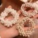 Unicra Hair Scrunchies Pearl Weave Hair Ties Set Fashion Elastics Hair Accessories for Women and Girls 3PCS (Pearl)