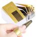 LATRAT 200pcs Nail Screen Extender Gold Rectangular Nail Art Extension Paper Tray for Gel or Resin Nail
