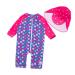 BONVERANO Baby Girls Swimsuit Toddler Bathing Suit Full-Length Zipper One Piece Swimwear with UPF 50+ Sun Protection Purple 6-9 Months