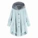 Hanxiulin fleece plush jacket fluffy warm zipper wool jacket ladies hoodie hooded sweater down jacket loose slim light outdoor fleece buffer coat with hood fleecet m sky