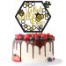 Tenhaisi What Will it Bee Cake Topper - Bumblebee Theme Birthday/Baby Shower/Gender Reveal Party Cake Decors Photo Booth Props - Gold&Black Glitter Cake Topper