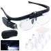 JUOIFIP Headband Magnifying Glasses Rechargeable Magnifier Glasses with Adjustable Lamp Double Slot Lighted Magnifying Glass for Reading Jewelry Watch Repair Craft Close Work (Up to 4.5X)