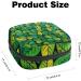 Women's Portable Period Kit - Bonds Storage Pockets Holder with Seamless Green Yellow Leaves Pattern | Feminine Product Bag for Girls - Buy Online on GoSupps.com