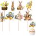 Easter Bunny Cupcake Toppers Room Ornaments Cake Picks Easy To Use Party Picks Cupcakes Long-lasting Chick Cupcake Toppers For Photo Wall Candy Box - Buy Online on GoSupps.com
