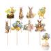 Easter Cupcake Toppers | Cake Topper Bunny Pick in Paper Vivid Cake Toppers Spring Party Supplies for Photo Booth Background Candy Box Photo Wall Onlynery