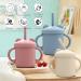 Silicone Baby Straw Cup 6.7 oz with Lid and Handle - Almonds White | Transition Cup for Infant Toddler with 2 Straws - Buy Online on GoSupps.com