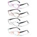 V.W.E. 4 Pairs Lot Women Cateye Mosaic Pattern Fashion Reading Glasses Reader 4 Pairs 1.75 x