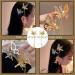 Elegant Butterfly Hairpin Set | Pearl Hair Comb Clips for Brides & Girls | Antique Silver Butterfly Hair Accessories (2 PCs) - Buy Online on GoSupps.com
