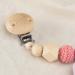 Personalized AngelicArt Nuckel Chain with Name Engraving for Boys & Girls | Custom Baby Gift | Natural Wood & Cotton Musselin Fabric (Pink Star) - Buy Online on GoSupps.com