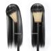 Highlight Wig 26 Inch Long Straight Wigs with Bangs 1B/SmokyGray Highlight Wig Ombre Piano Wigs With Grey Highlights Straight Mixed Color Synthetic Wig (1B/SmokyGray) #1BG