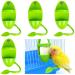 Youngsay 4 pieces sepia shell bracket plastic sepia bowls for birds with bracket portable sepia shells bracket for birds for serving fruit and vegetables (green)