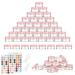 Flintronic Plastic Cosmetic Jar*64 Transparent & Visible Sample Container Jar Screw Cap Bottle with Sticker & Small Spoon Suitable for Cosmetic/cream/gel/paste/beads/mineral Items(Orange Pink) 64pcs Orange Pink