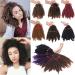 SEGO 3 Packs Afro Cochet Braids Kinky Curly Hair Bulk Extensions Marlybob H kel braids confused hair natural black & red -brown