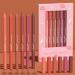 MAEPEOR Matte Lip Crayon 6PCS Smooth Velvety Lip Liner Pencils Set Waterproof Long Wear Lipstick Crayon Pen (Set 02)