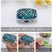 Decorative 2 Compartment Pill Box - Water Drops Dots Print Portable Medicine Organizer for Pocket & Purse | International Shipping - Buy Online on GoSupps.com