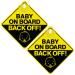 TIESOME 2PCS Baby on Board Sign for Car Warning Removable Kids Safety Warning Sticker Sign for Car Warning with Suction Cups Durable Baby Sticker Decal (Back Off)