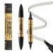 BEENLE Eyebrow Pencil Dual Ended Eyebrow Pen 2-in-1 waterproof and long-lasting eyebrow pencil eyebrow makeup for natural and hair-like brows (02# dark brown + black eyeliner)