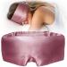 YFONG 100% 22 Momme Pure Mulberry Silk Sleep Mask for Women Men with Adjustable Band - Silk Eye Mask for Sleeping Large Size Sleep Blindfold for Total Blackout Soft Silk Sleep Mask with Bag (Pink) Bean Pink
