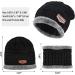 Kids Winter Knit Beanie Hat and Scarf Set with Fleece Lining - Black - One Size - Buy Online on GoSupps.com