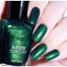 TBeautfave Emerald Green Nail Polish Glitter Green Nail Polish Quick Dry Long Lasting Nail Varnish - Water Based No Need Cure Nail Gel Polish Non-Toxic Breathable Nail Polish Home Nail Art