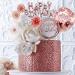 Rose Gold Cake Topper Decoration & Birthday Party Supplies - Happy Birthday Candles, Banner, Confetti Balloon, Paper Fans - Ideal for Girl's & Women's Rose Gold Theme Party Decor - Buy Online on GoSupps.com