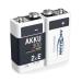 ANSMANN 9V Rechargeable Batteries 300mAh pre-Charged Low Self-Discharge NiMH 9 Volt Battery 9V Battery (2-Pack)