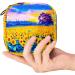 Stylish Sunflower Oil Painting Storage Bag for Women & Teens | Portable Menstrual Cup Bag - Buy Online on GoSupps.com