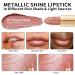 Oulac Metallic Gloss Lipstick - Long-Lasting Moisturizing Vegan - (07) Pure Envy Metallic Peachy Nude - 4.3g - International Shipping Available - Buy Online on GoSupps.com
