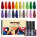 ZUCCIE 23 Pcs Gel Nail Polish Set, Colourful Summer Collection Soak off UV LED Gel Polish Kit, Red Green Gray Pink Glitter Gel Polish Starter Kit with Glossy & Matte Top Coat and Base Coat Gift BLUE PURPLE