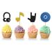 MonMon & Craft Hip Pop Disco Cupcake Toppers/Dancing Cupcake Decor/Children Adults Rock n Roll Birthday Party Cupcake Decorations/Music Concert Party Cupcake Toppers - 24 Pcs Glitter