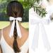 Xumann Hair Bows Clip Black White Hair Bow with Long Silky Satin French Hair Bows for Women - Buy Online on GoSupps.com