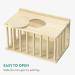 Navaris Wooden Hay Feeder for Small Pets - Rabbit and Guinea Pig Hay Rack - Natural Pine Wood Pet Hay Holder with Sliding Lid - Keeps Hay Tidy and Organised - Buy Online on GoSupps.com