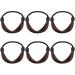 VALICLUD 6pcs Wig Hair Ties Synthetic Wig Ponytail Holder Elastic Rubber Band Hair Ropes Hairpiece Hair Accessories for Women Girls Daily Christmas (Brown)