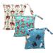 Wet Bag HOTLIKE Dry Wet Bag 3 PCS Nappy Bag for Cloth Diapers Travel Bag Organiser Waterproof Reusable Produce Bags with Handle and 2 Zipper Pockets Wet Suit Bag for Trip Beach Daycare Gym (Blue)