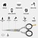 FABINOC 5" Beard and Moustache Scissors with Comb & Pouch Eyebrow Ear & Nose Small Hair Scissors - German Quality Stainless Steel Mustashe Grooming Kit (Silver) - Buy Online on GoSupps.com