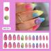 Rainbow Press on Nails - Colorful Almond Shape Fake Nails | Medium Acrylic Nail Tips with Designs | Cute Glue on Nail Decorations for Women - Buy Online on GoSupps.com