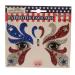 Patriotic Temporary Face Tattoos - 100pc Face Art for Memorial Day, 4th of July, Labor Day | Red White Blue Glitter | Election Party - Buy Online on GoSupps.com
