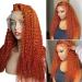 Lace Front Curly Human Hair Wig for Black Women in Ginger Orange - 24 Inch T Part Wig with Baby Hair - Buy Online on GoSupps.com