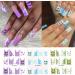 French Tip Nail Art Stickers - 24 Colorful Water Decals for DIY Manicure | Cute Heart & Star Designs for Women & Girls - Buy Online on GoSupps.com