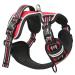 Heele dog harness without train breast dishes for large dog adjustable reflective dog dishes breathable dog harness with padded handle no-pull dog harness red XL XL-breast size: 53-97cm uni-red