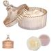 Ensemble 3 Pi ces Bo tes Poudre En Verre Bo tes Poudre pour Le Corps Bo te Talc pour B b Avec Houppette pour B b s Cadeau Id al pour Les Femmes(Sans Poudre)
