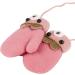 Infant Toddlers Winter Mittens with Cute Cartoon Design - Dual Layers Plush Padded Knitted Gloves for Baby Girls Boys 0-3 Years - Light Watermelon Red - Buy Online on GoSupps.com