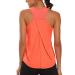 Aeuui Womens Workout Tops for Women Racerback Tank Tops Mesh Yoga Shirts Athletic Running Tank Tops Sleeveless Gym Clothes Orange Small