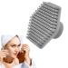 Silicone Facial Cleansing Brush - Silicone Face Scrubber Exfoliator with Handle Rubber Face Scrubber Face Wash Brush Facial Cleansing Brush Handheld Face Exfoliator Brush for Women Grey
