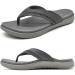 KuaiLu Mens Leather Sport Flip Flops Comfort Orthotic Thong Sandals with Plantar Fasciitis Arch Support for Outdoor Summer