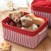 2 Pack Closet Canvas Fabric Storage Baskets - Organizing Bins for Shelves, Closets, Laundry & Nursery - Decorative Gifts - 11.75 x 8 x 5 Inch - Solid Red & Red Stripe - Buy Online on GoSupps.com